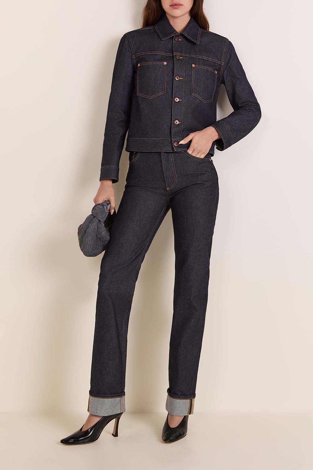 מכנסי ג'ינס בגזרה ישרה